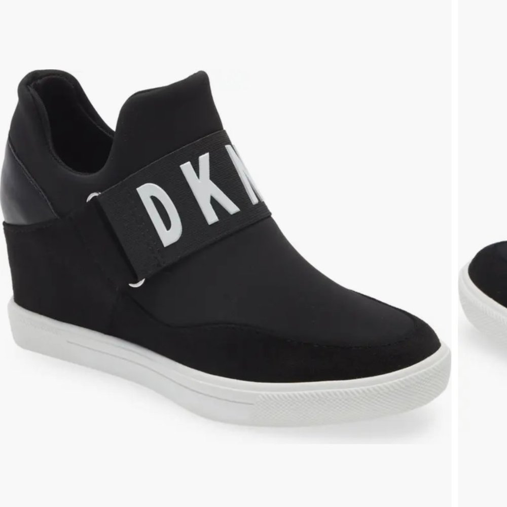 DKNY black Wedge Cosmos sneakers